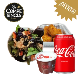 MENU 1 – Espaguetis o ensalada + complemento + refresco + postre
